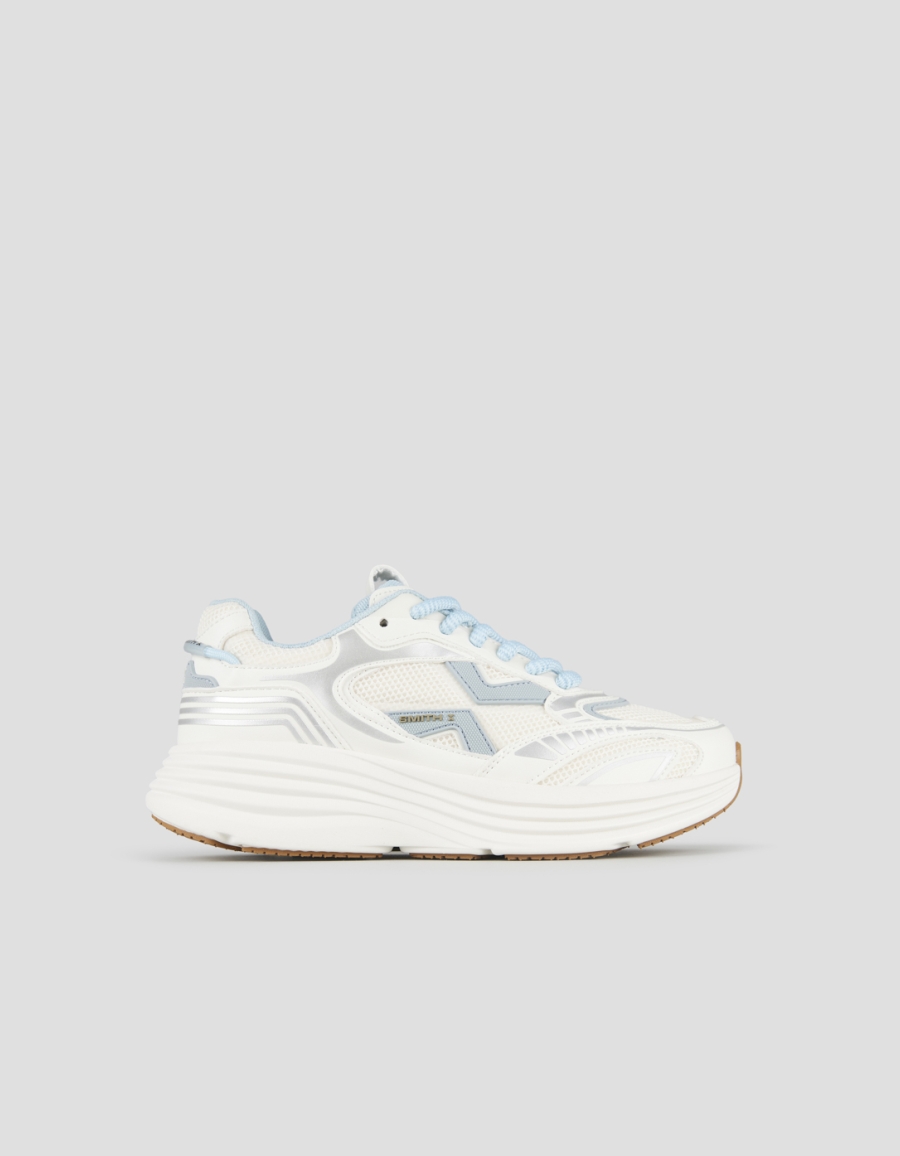 Sneakers Alexander Smith storm woman in white leather and mesh with azure details - 1