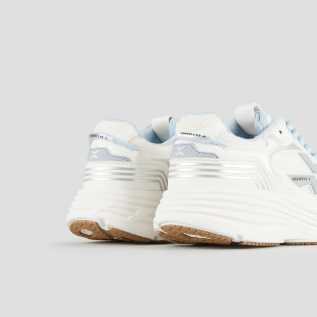 Sneakers Alexander Smith storm woman in white leather and mesh with azure details - 4