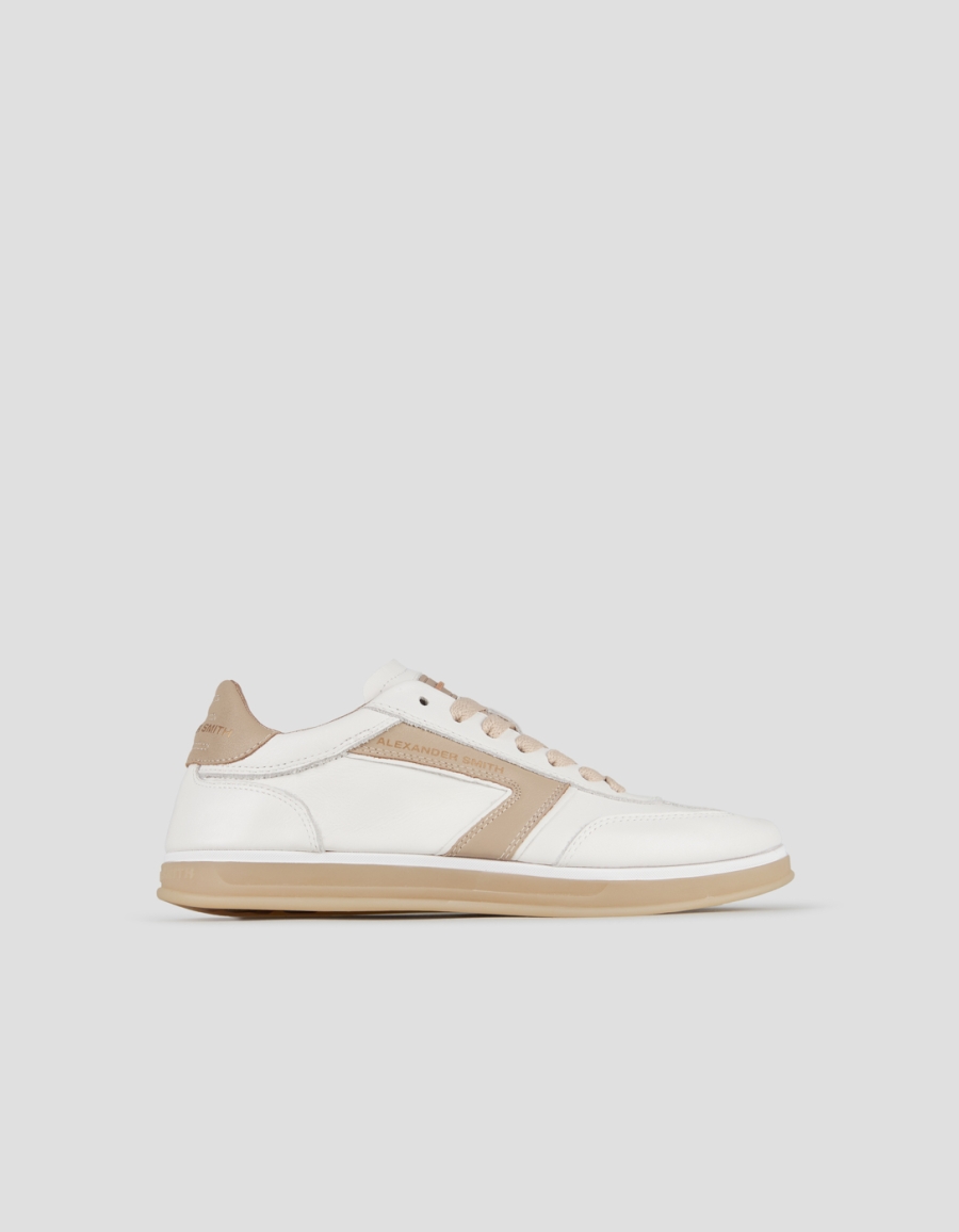 Sneakers Alexander Smith thames woman in white leather and pink logo - 1