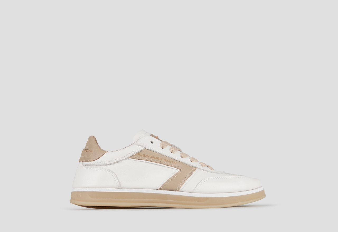 Sneakers Alexander Smith thames woman in white leather and pink logo - 1