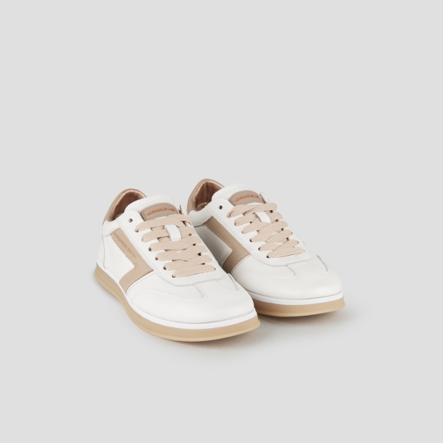 Sneakers Alexander Smith thames woman in white leather and pink logo - 3