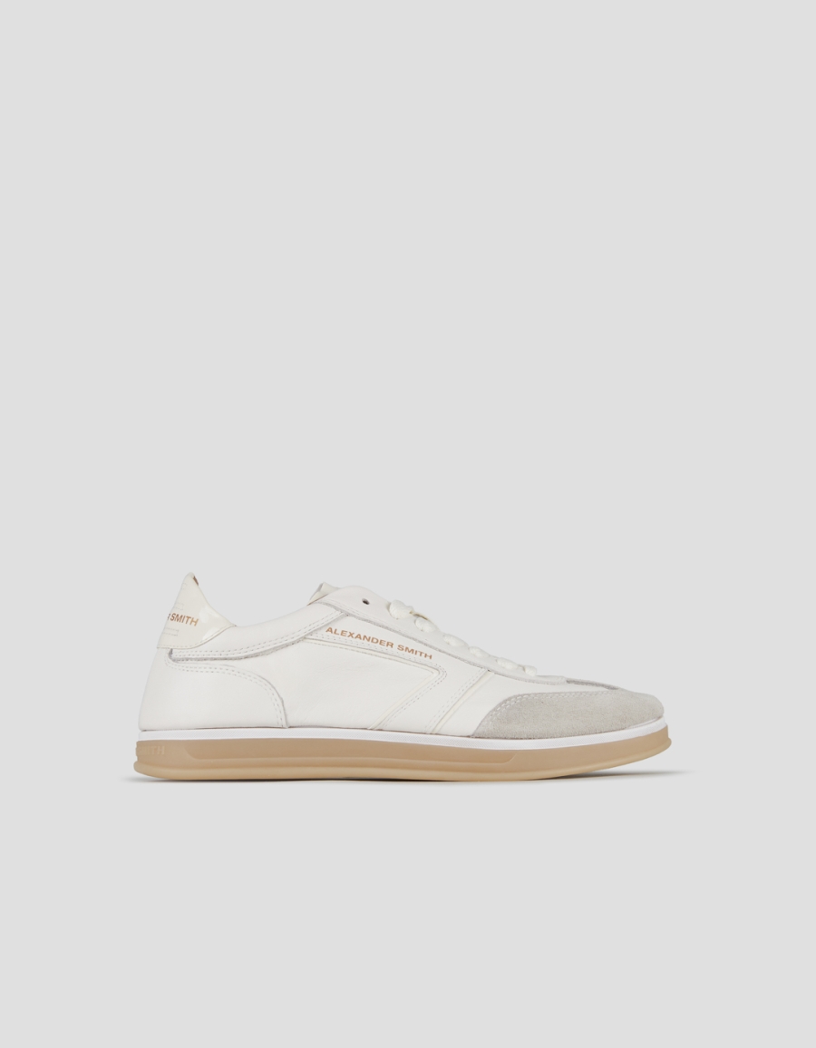 Sneakers Alexander Smith thames woman in white leather and grey suede - 1