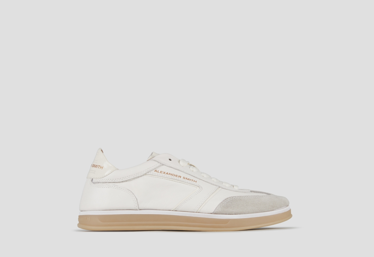 Sneakers Alexander Smith thames woman in white leather and grey suede - 1