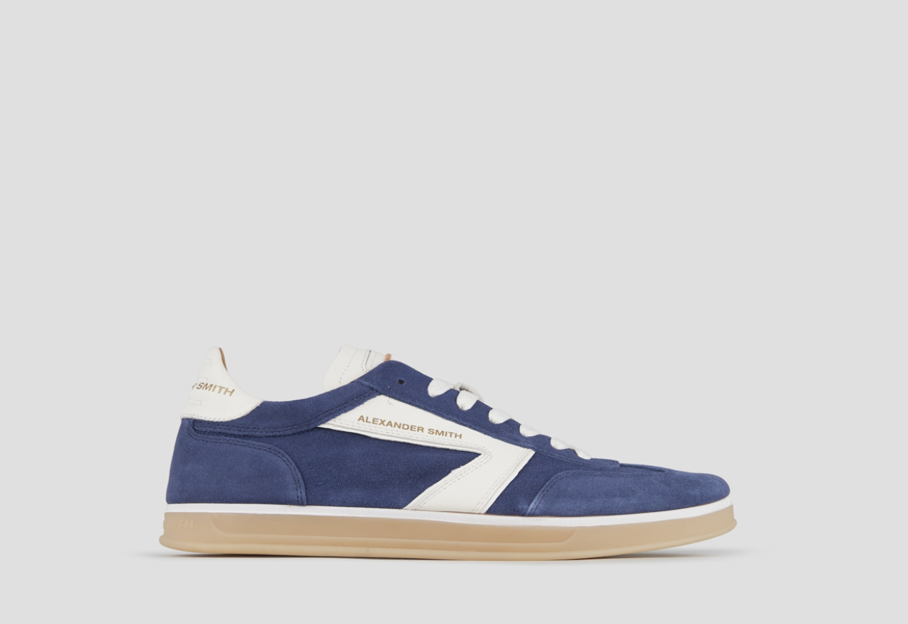 Sneakers Alexander Smith thames man in blue suede and white logo - 1