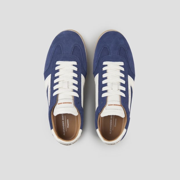 Sneakers Alexander Smith thames man in blue suede and white logo - 5