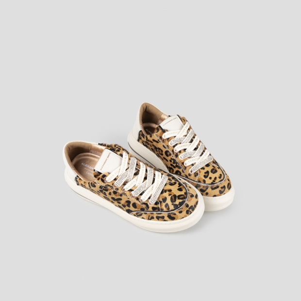 Sneakers Alexander Smith white laces in full gold strass for women - 2