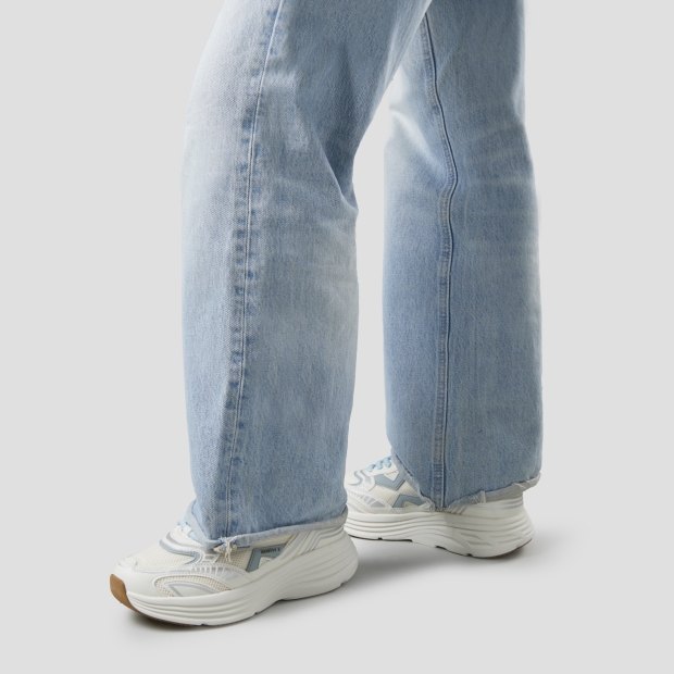 Sneakers Alexander Smith storm woman in white leather and mesh with azure details - 2