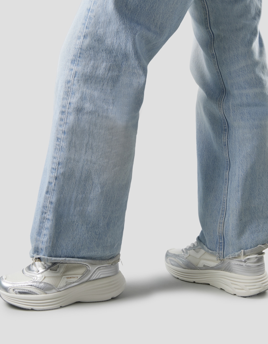 Sneakers Alexander Smith storm woman in silver laminated leather and mesh - 2