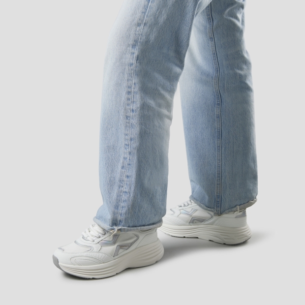 Sneakers Alexander Smith storm woman in white leather and mesh with iridescent details - 2