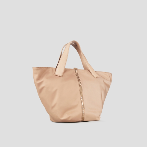 Sneakers Alexander Smith lauren medium handbag with shoulder strap in beige nylon - 2