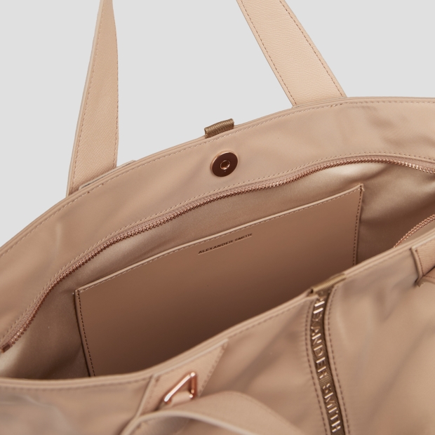 Sneakers Alexander Smith lauren medium handbag with shoulder strap in beige nylon - 4