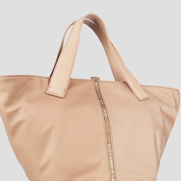 Sneakers Alexander Smith lauren medium handbag with shoulder strap in beige nylon - 5