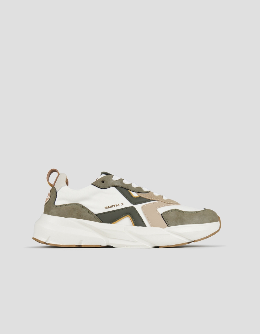 Sneakers Alexander Smith horizon man in with with military green details in suede and nylon - 1