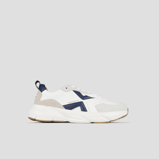 Sneakers Alexander Smith horizon man in white with suede inserts and blue details - 1