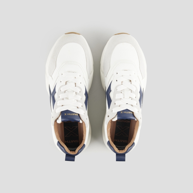 Sneakers Alexander Smith horizon man in white with suede inserts and blue details - 6