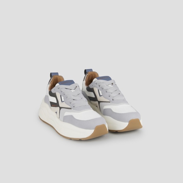Sneakers Alexander Smith horizon woman in white leather and grey suede details - 4