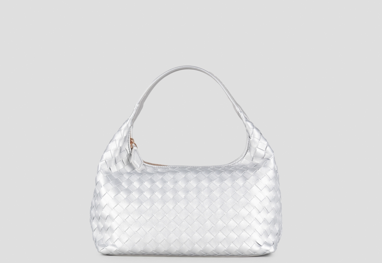 Sneakers Alexander Smith chloe small in silver woven laminated leather - 1