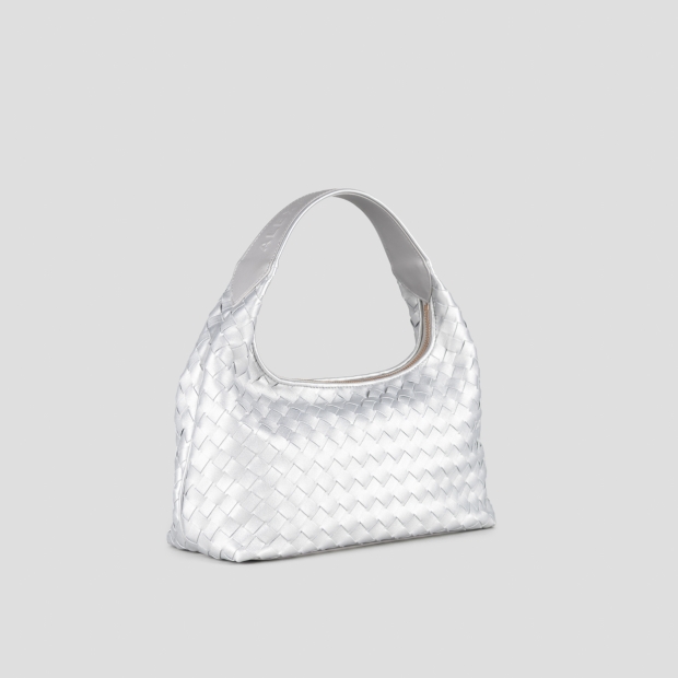 Sneakers Alexander Smith chloe small in silver woven laminated leather - 3