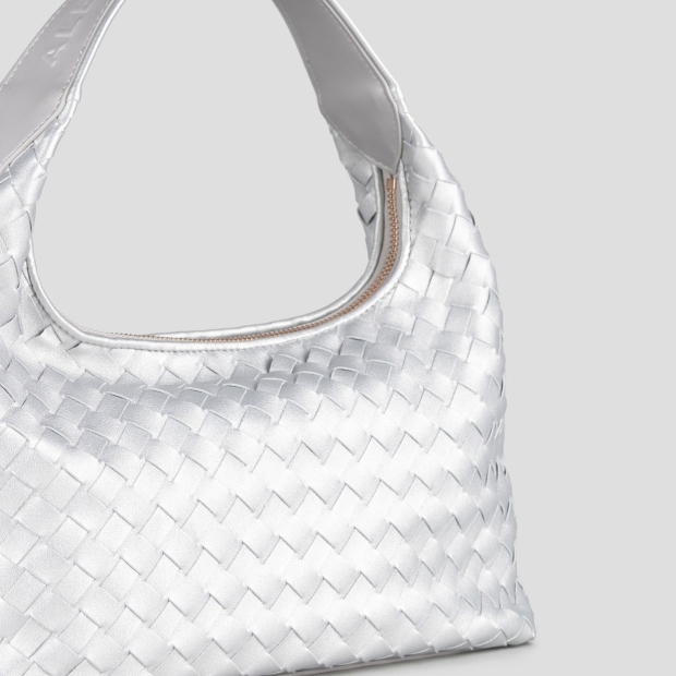 Sneakers Alexander Smith chloe small in silver woven laminated leather - 5