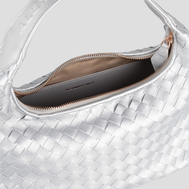 Sneakers Alexander Smith chloe small in silver woven laminated leather - 6