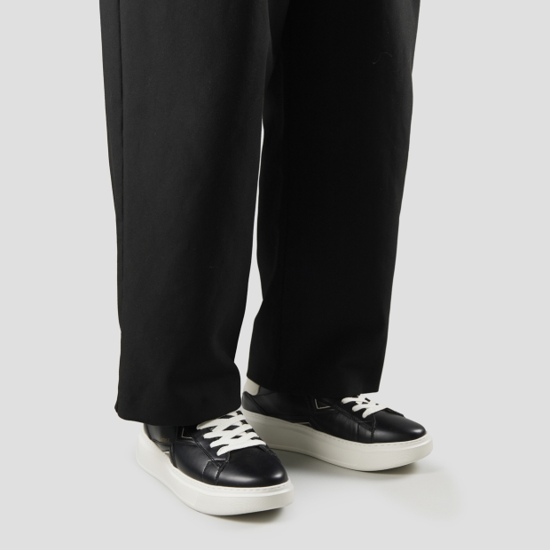 Sneakers Alexander Smith college man in black leather and white back - 2