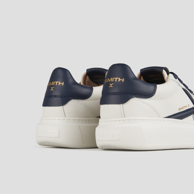 Sneakers Alexander Smith college man in white leather and blue details - 5
