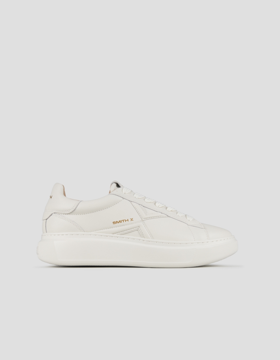 Sneakers Alexander Smith college man in white leather - 1