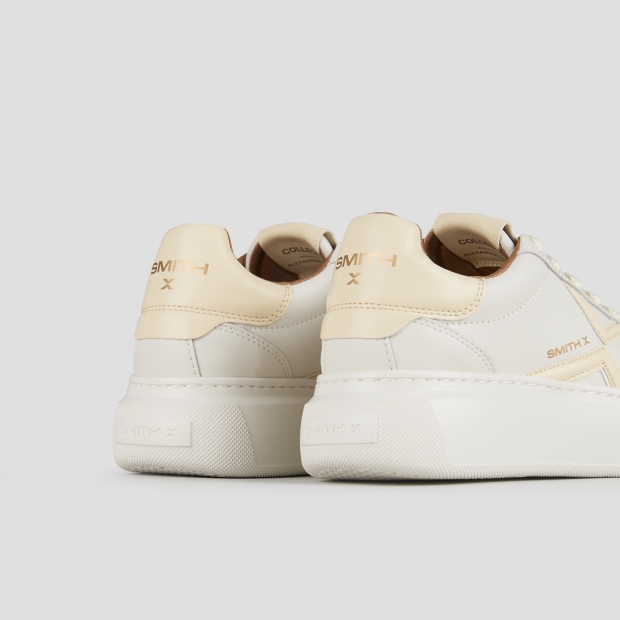 Sneakers Alexander Smith college woman in white with pastel yellow logo and back - 5