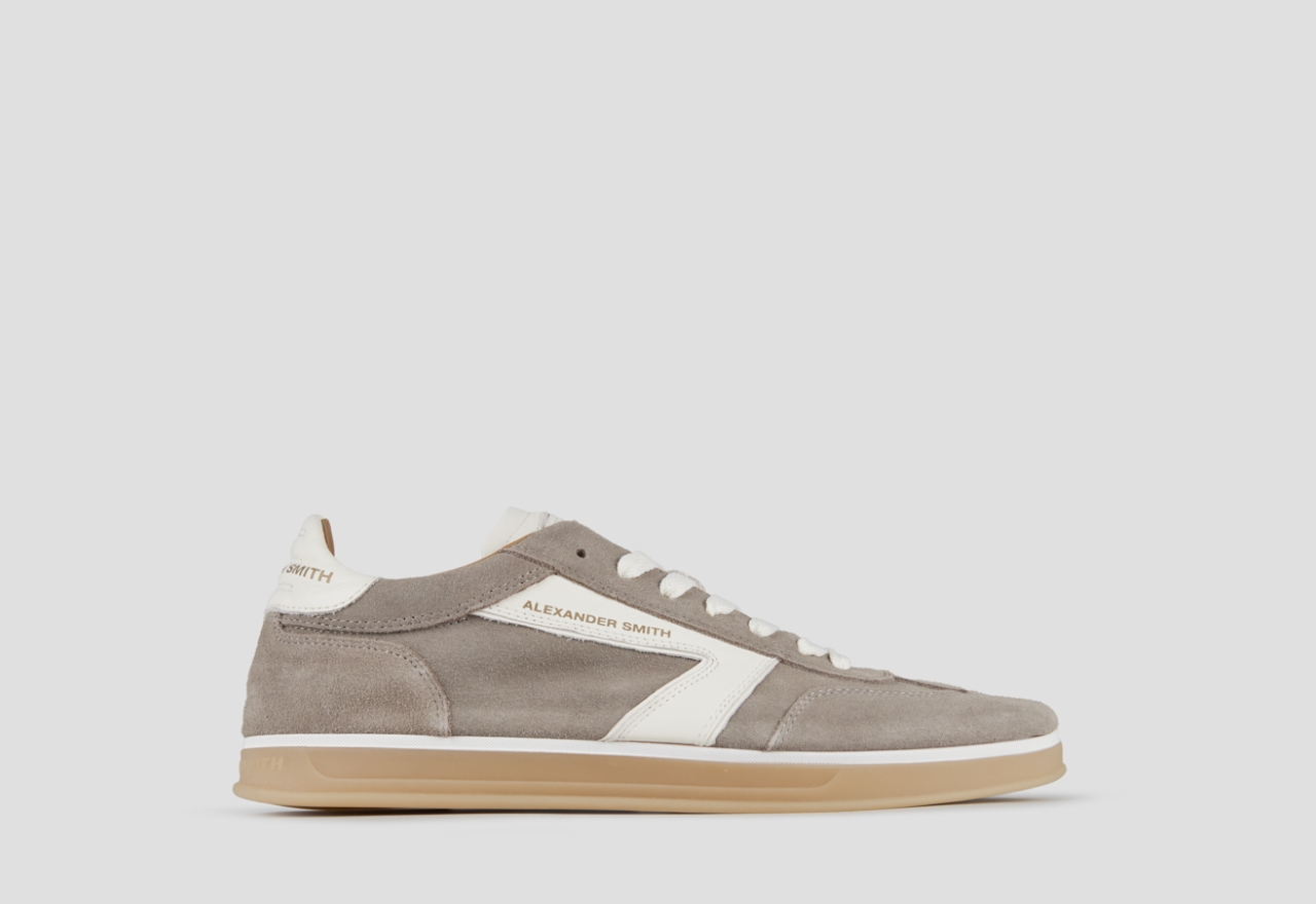 Sneakers Alexander Smith thames man in dark ivory suede and white logo - 1