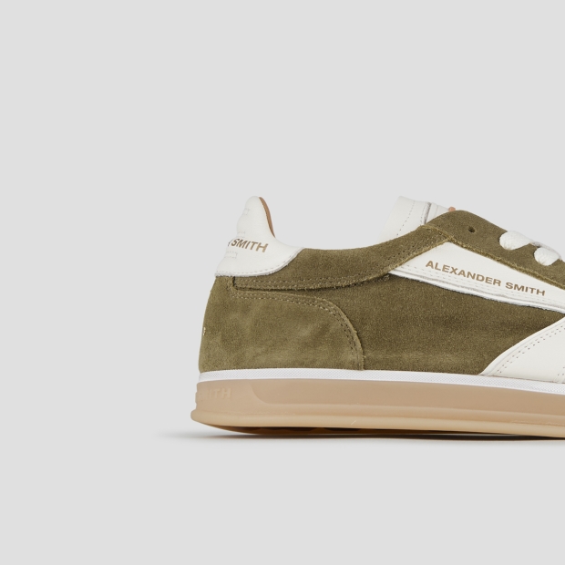 Sneakers Alexander Smith thames man in military green suede and white logo - 3