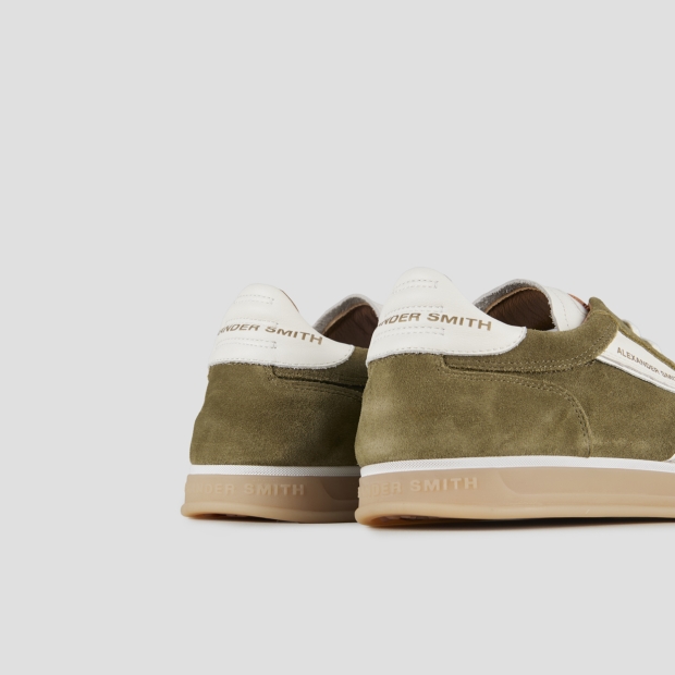 Sneakers Alexander Smith thames man in military green suede and white logo - 5