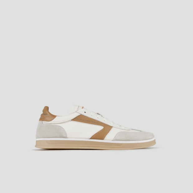 Sneakers Alexander Smith thames man in white leather, grey suede and sand logo - 1