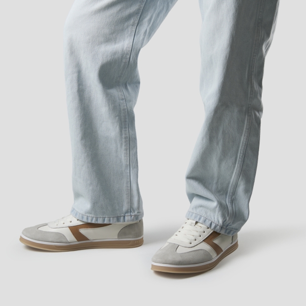 Sneakers Alexander Smith thames man in white leather, grey suede and sand logo - 2