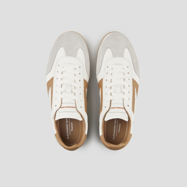 Sneakers Alexander Smith thames man in white leather, grey suede and sand logo - 6