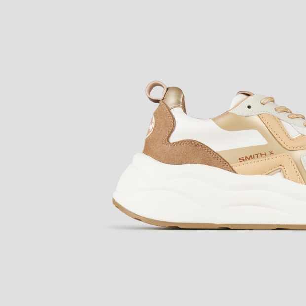 Sneakers Alexander Smith horizon woman in white with brown suede details - 3