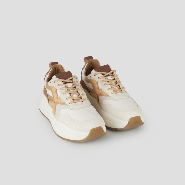 Sneakers Alexander Smith horizon woman in white with brown suede details - 4