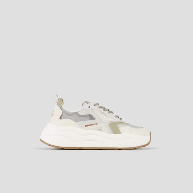 Sneakers Alexander Smith horizon woman in green semi-transparent rip-stop and beige leather details - 1