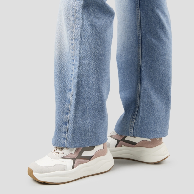 Sneakers Alexander Smith horizon woman in white with rose and grey suede details - 2