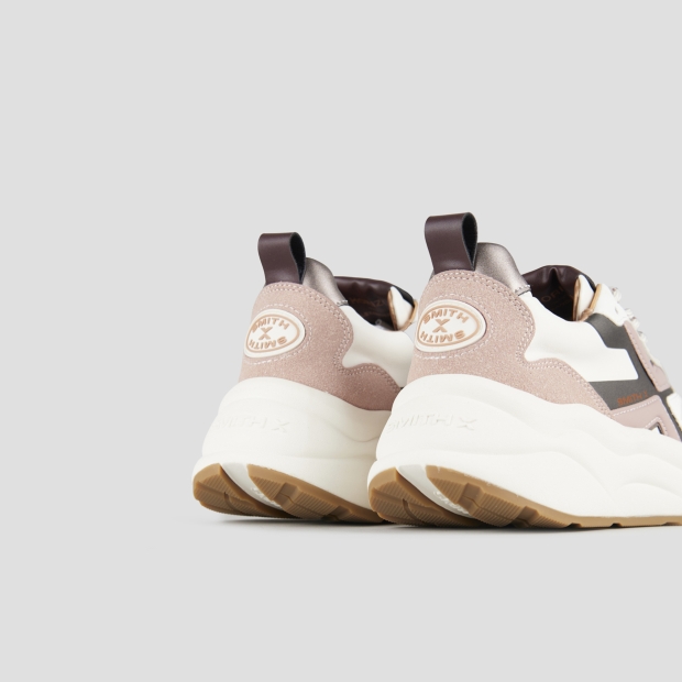 Sneakers Alexander Smith horizon woman in white with rose and grey suede details - 5