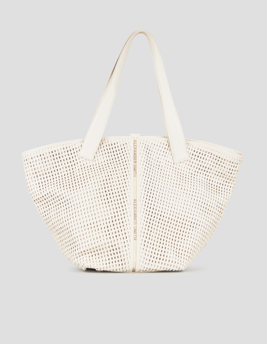 Sneakers Alexander Smith lauren large shoulder bag in white woven - 1