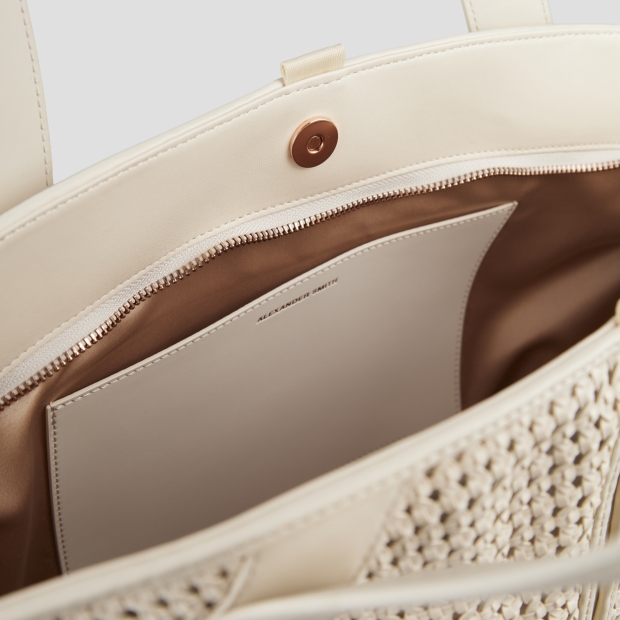 Sneakers Alexander Smith lauren large shoulder bag in white woven - 4