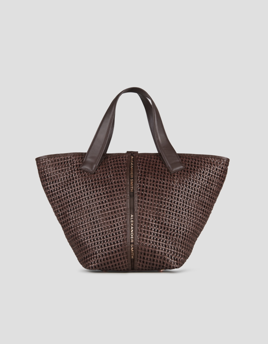 Sneakers Alexander Smith lauren medium handbag with shoulder strap in brown woven - 1