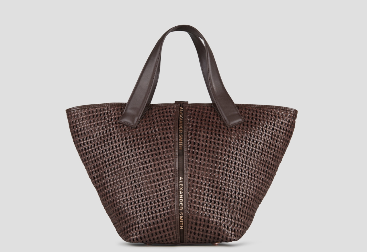 Sneakers Alexander Smith lauren medium handbag with shoulder strap in brown woven - 1