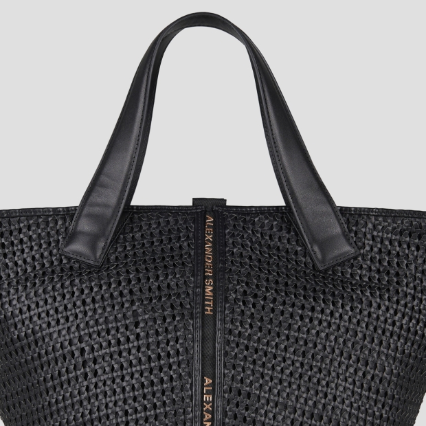 Sneakers Alexander Smith lauren medium handbag with shoulder strap in black woven - 5