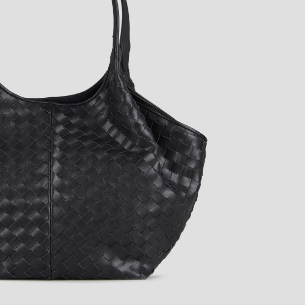 Sneakers Alexander Smith rachel medium shoulder bag in black woven leather - 5