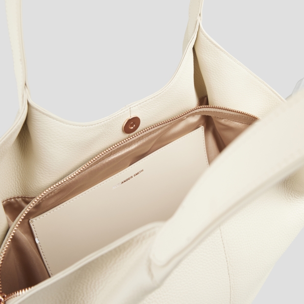 Sneakers Alexander Smith rachel medium shoulder bag in ivory tumbled leather - 4