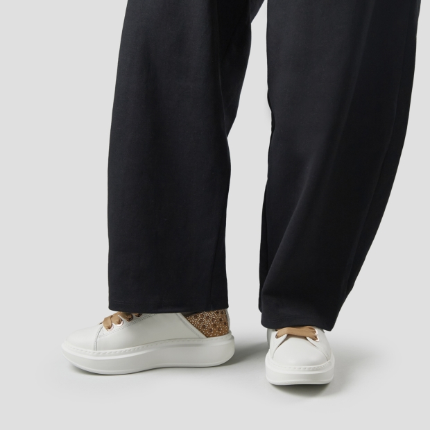 Sneakers Alexander Smith wembley woman in white leather and brown back with rhinestones - 2