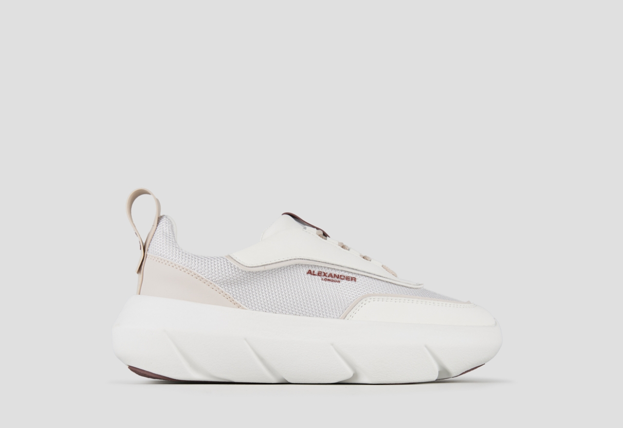 Sneakers Alexander Smith eclipse woman in white leather and mesh with beige details - 1