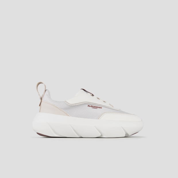 Sneakers Alexander Smith eclipse woman in white leather and mesh with beige details - 1