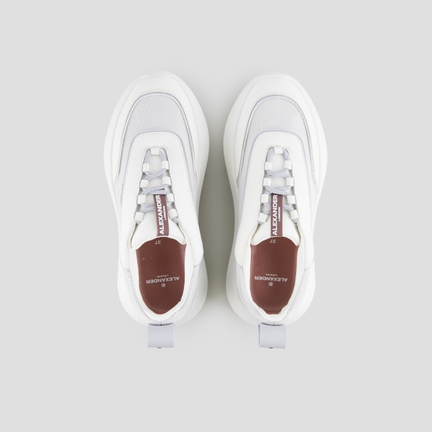 Sneakers Alexander Smith eclipse woman in white leather and mesh with azure details - 6